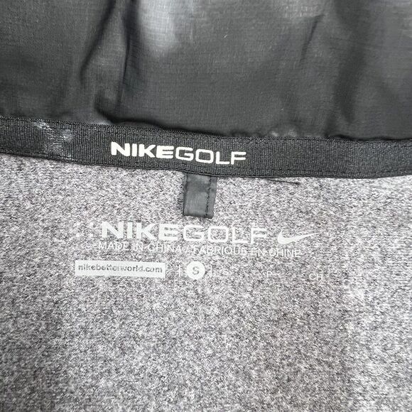 Nike Golf Down Vest Women's Sz Small Black Windproof Full Zip Running Shield - Picture 9 of 10